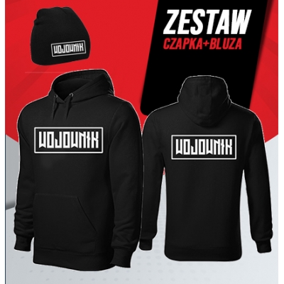 Zestaw WOJOWNIK BLUZA Z KAPTUREM + CZAPKA ZIMOWA